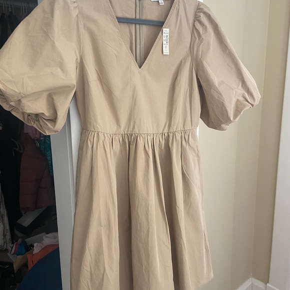 Madewell Poplin V-Neck Bubble-Sleeve Mini Dress - Picture 6 of 6